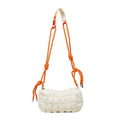 Women's lightweight nylon messenger bag in pillow shape with rhombus pattern and crossbody strap