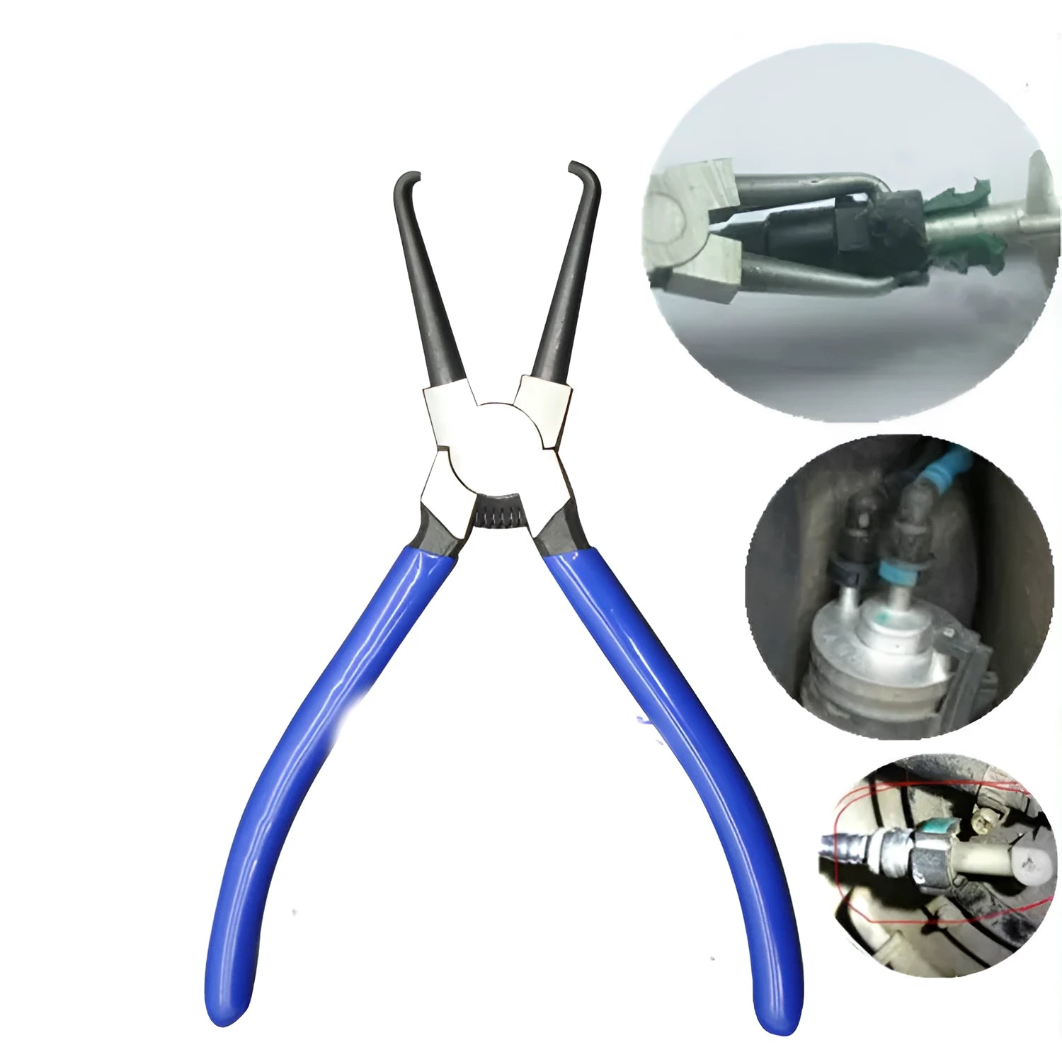 Caliper tubing pliers with special jaws for fuel pipe connector removal in two size options