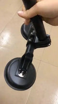 Black off-road vehicle flagpole sucker base with round suction cup and rubber disc