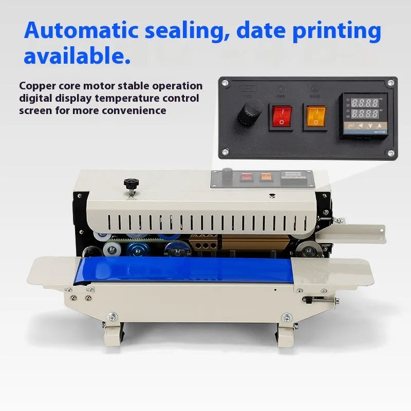 Mini manual steel seal sealing machine with date printing capability and adjustable controls