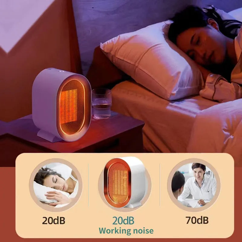 Desktop electric ceramic heater in portable fan design with mechanical controls