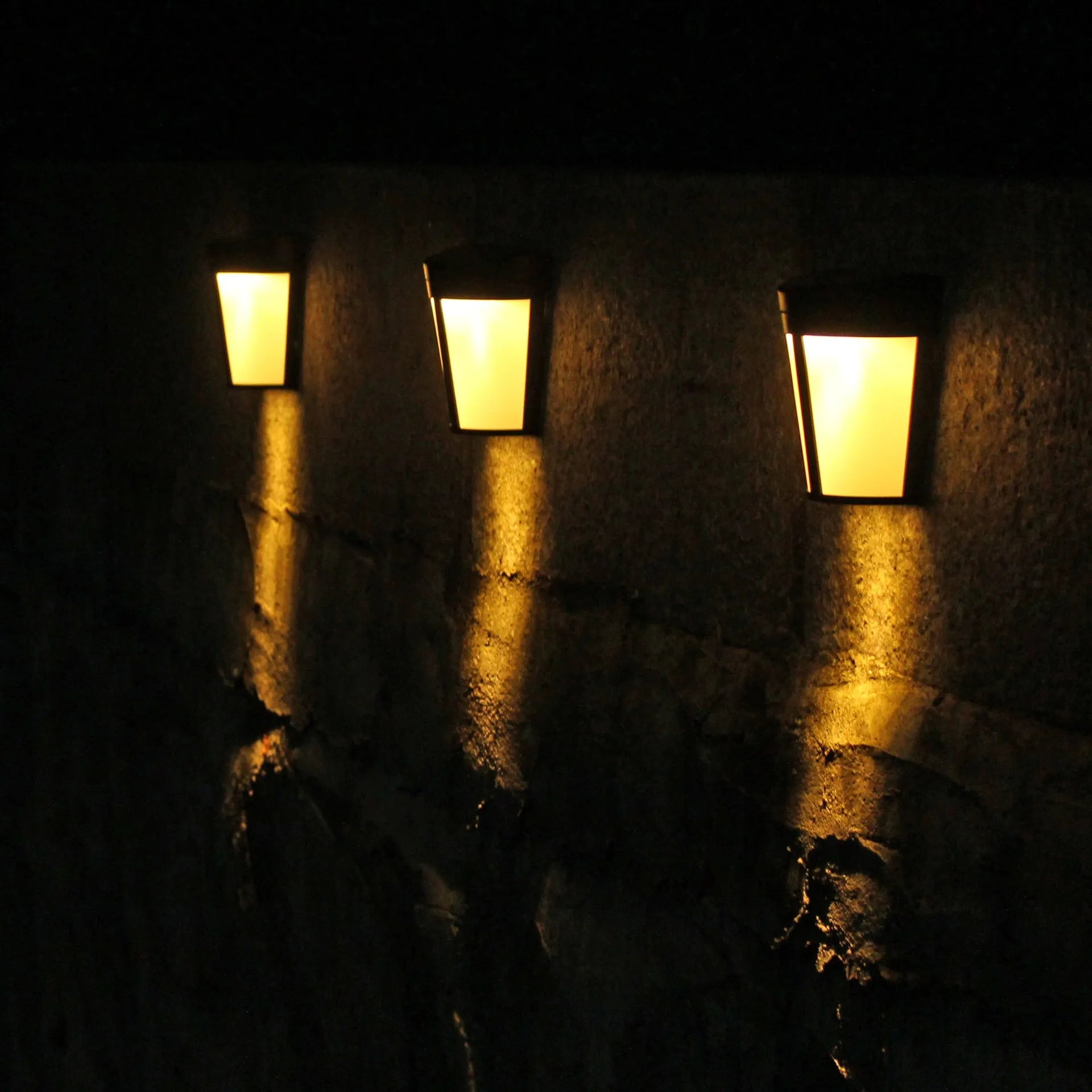 Solar wall lamp with six LED lights for outdoor garden and courtyard lighting