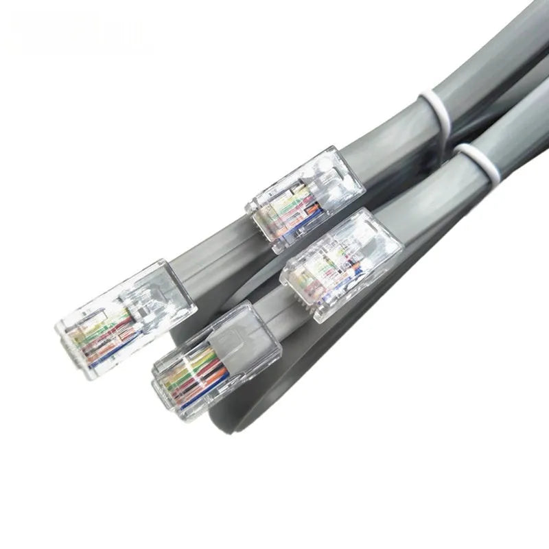 Silver grey CAT6 Ethernet cable with RJ-45 connectors, 2 metres in length