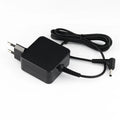Black 45W laptop power adapter with US and EU plug options, showing compact size