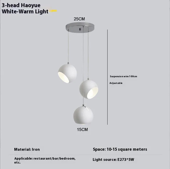 Ball chandelier table lamp in post-modern design with configurable head count and colour options