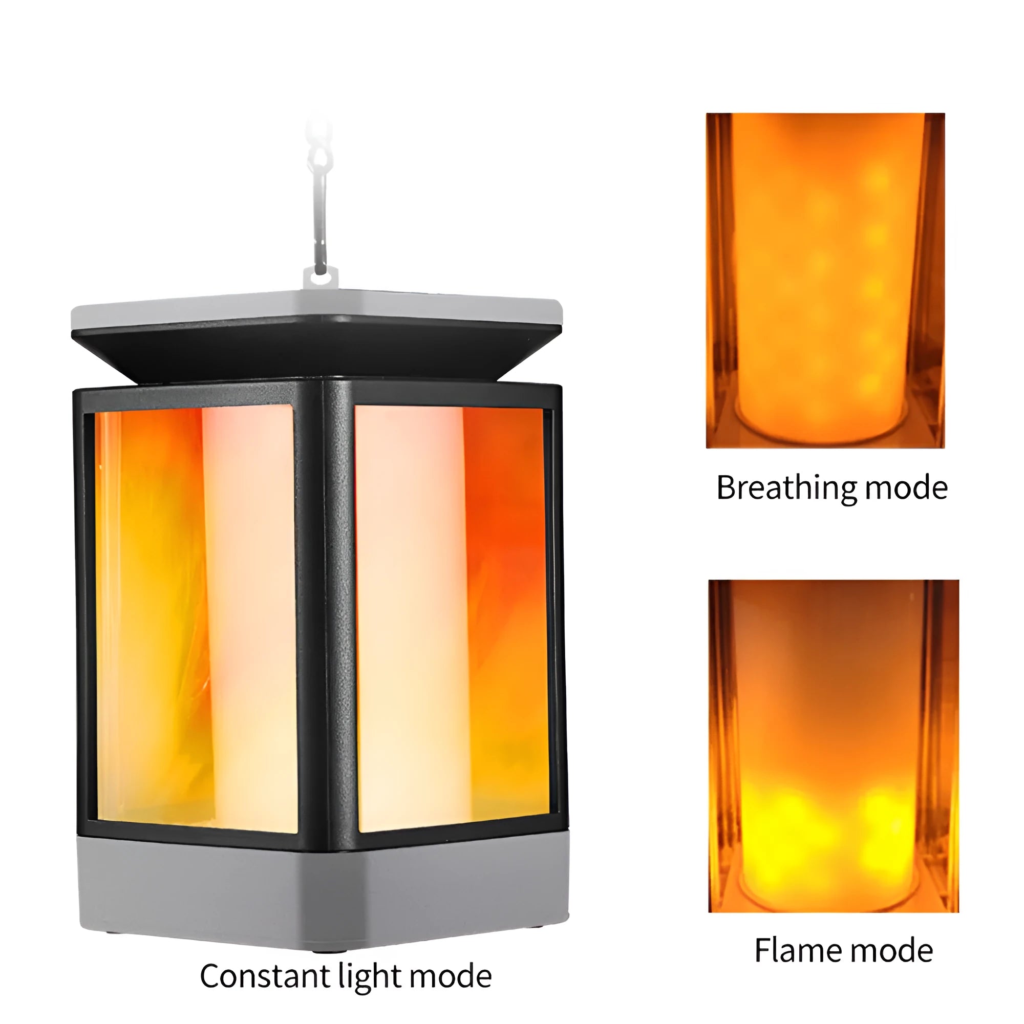 Antique flame design solar LED street lamp in black or grey for outdoor lighting without electrical wiring