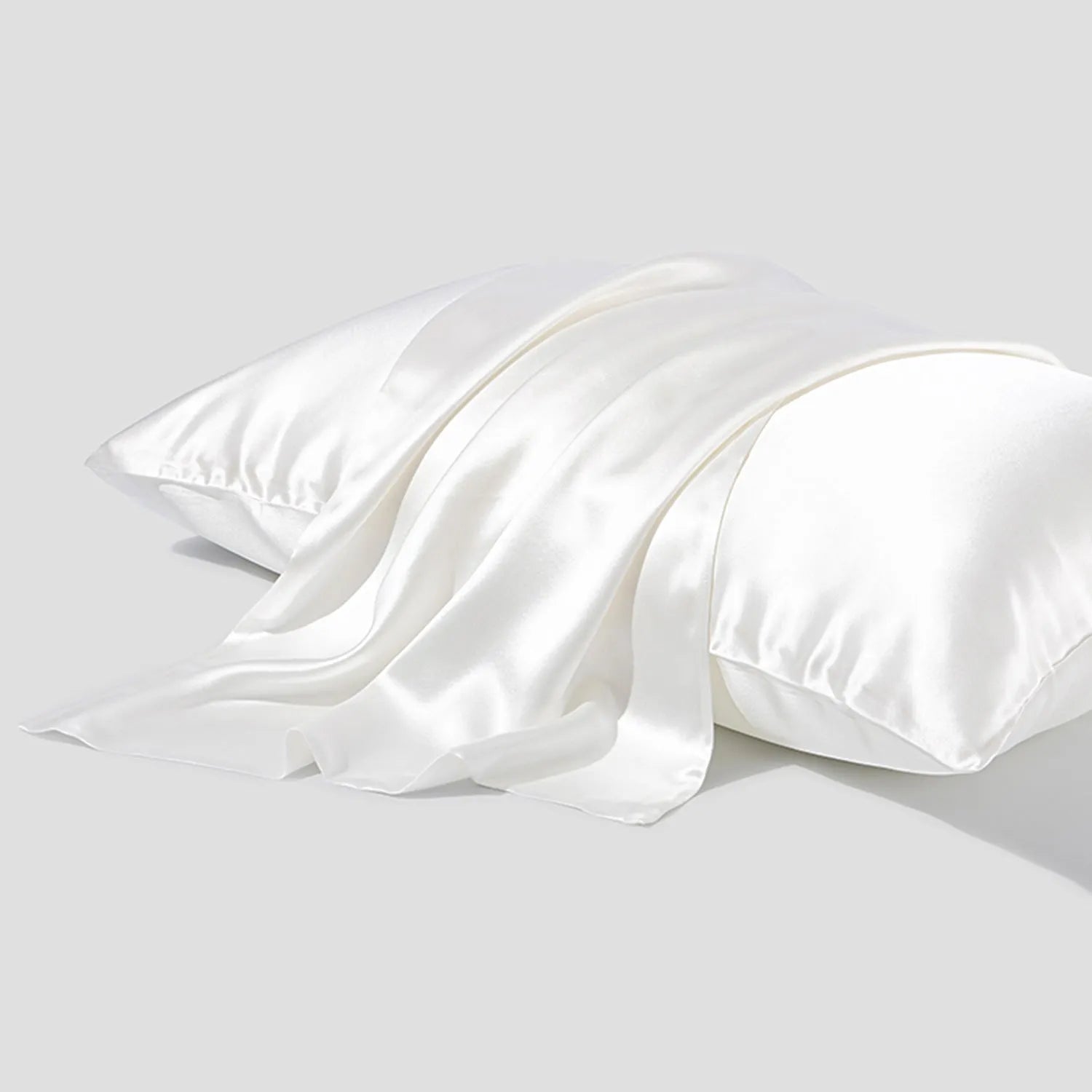 Dark grey 19 momme mulberry silk pillowcase with envelope closure, shown in modern simplicity style.