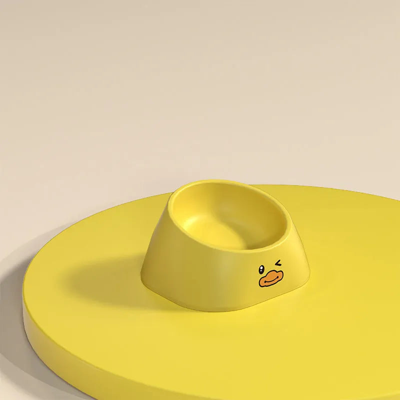 15 degree tilted stainless steel pet bowl with polypropylene base for cervical spine protection