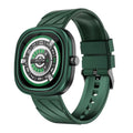 Bluetooth smartwatch with 1.32-inch screen on silicone wristband in black, green, or pink colour