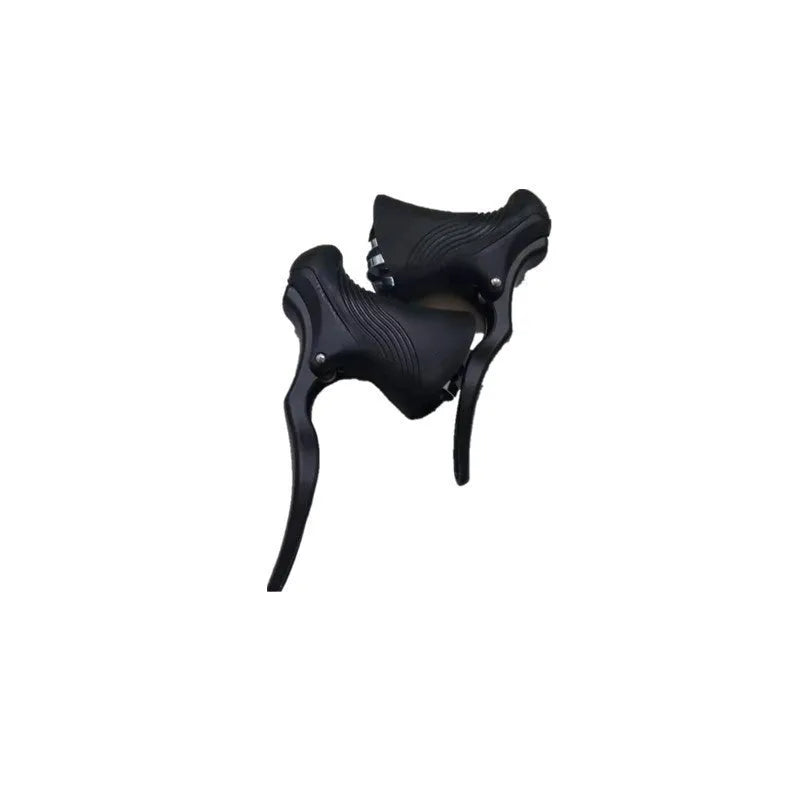 Aluminium alloy road bicycle brake handles in black and black/silver colours for 22.2mm and 23.8mm handlebars
