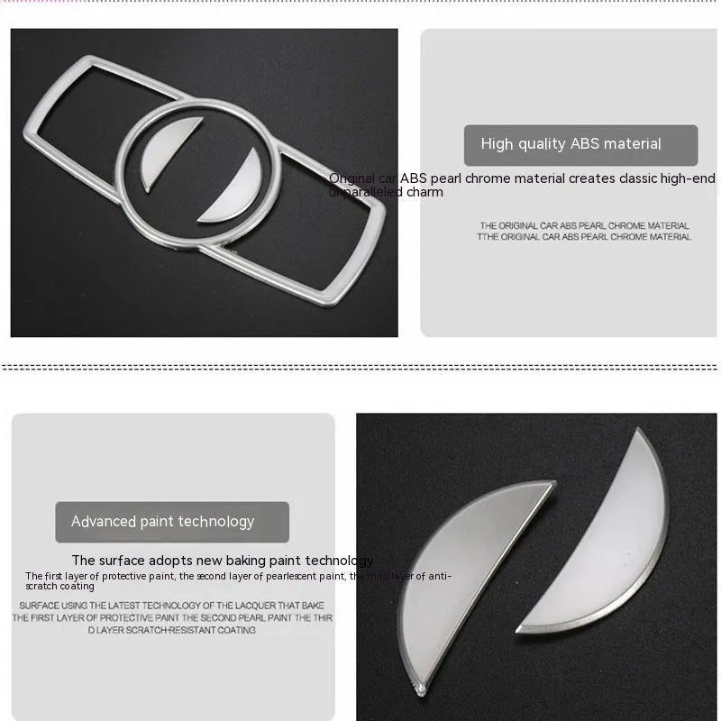 Silver BMW headlight switch frame decorative strip ABS plastic interior sticker trim