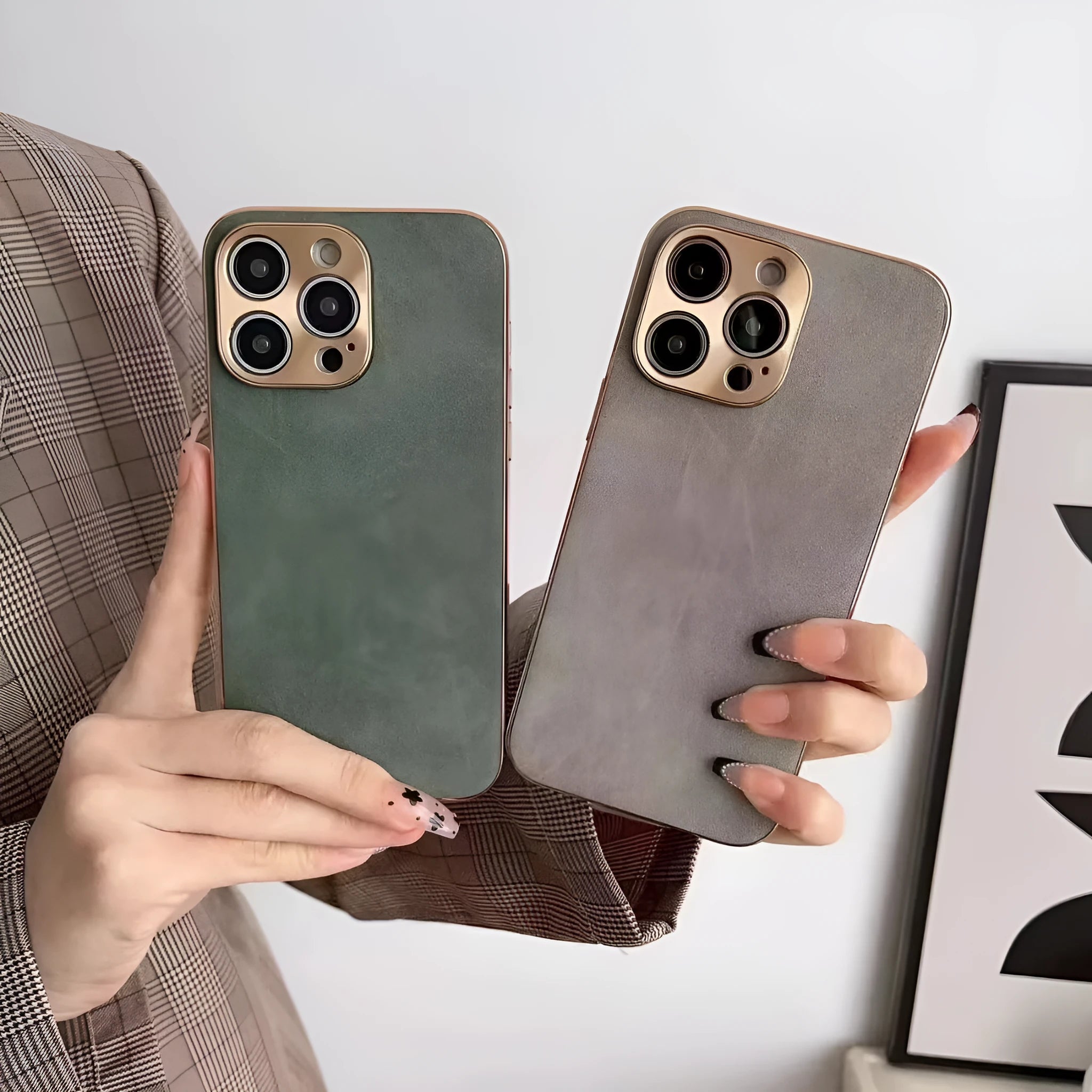 Leather texture TPU phone case for iPhone in solid colour options