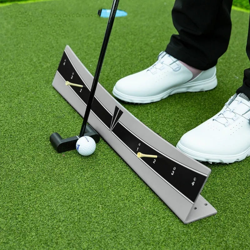 Adjustable golf putter trajectory balance simulator with PVC construction for stroke practice
