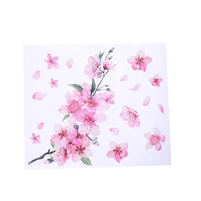 Cherry blossom flower pattern car stickers in two sizes for vehicle decoration