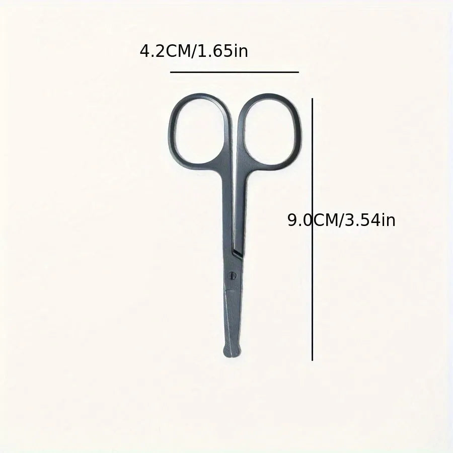 Black pet grooming brush with soft bristles and a comb for gentle eye cleaning on dogs and cats.