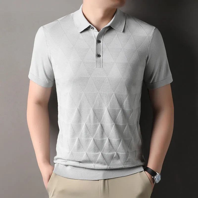Men's ice silk lyocell t-shirt in regular fit with short sleeves and quick-drying properties