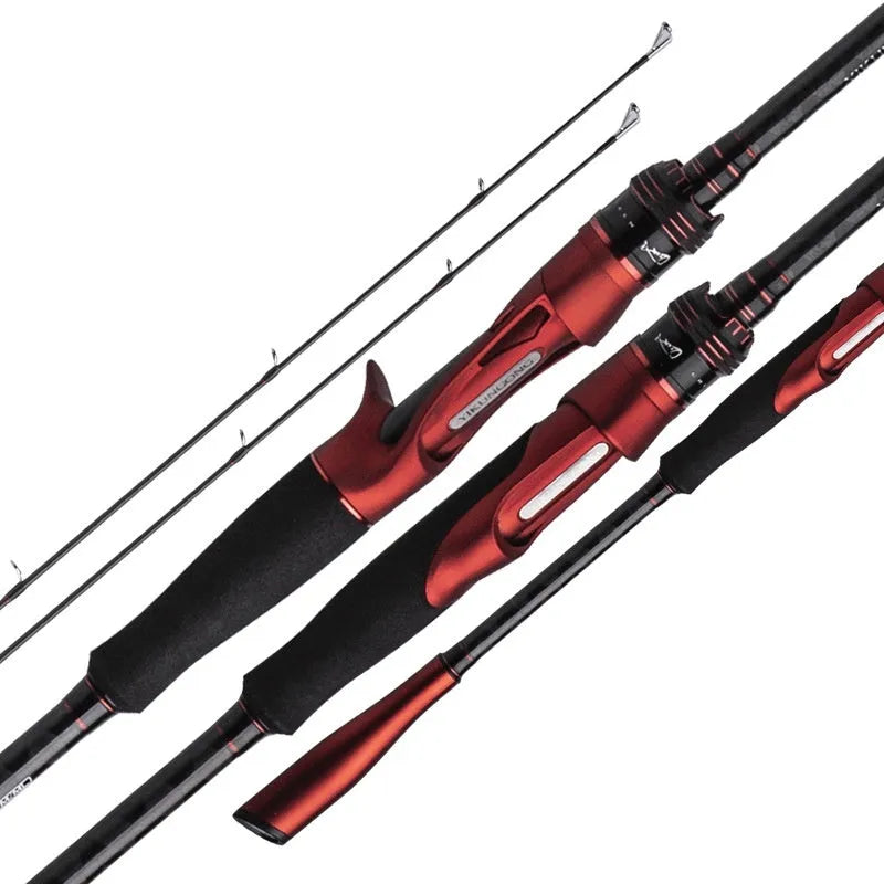 Carbon fishing rod showing straight handle and pikestaff grip options, with ultralight blank in 210cm and 240cm lengths.