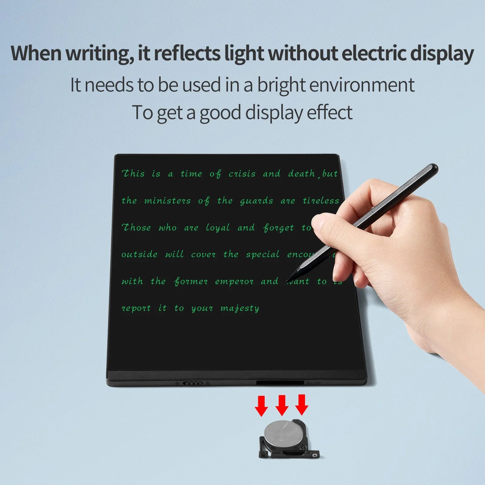 9.5 inch double sided LCD handwriting board with stylus pen in black