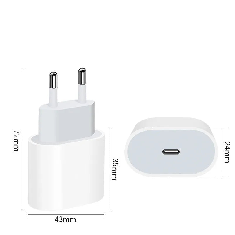PD20W mobile phone charger with USB interface and European plug