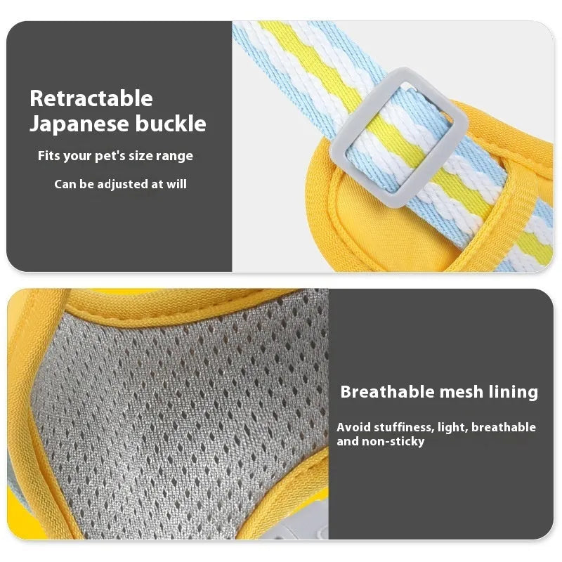 Explosion-proof anti-strangulation pet harness with traction rope in Oxford cloth