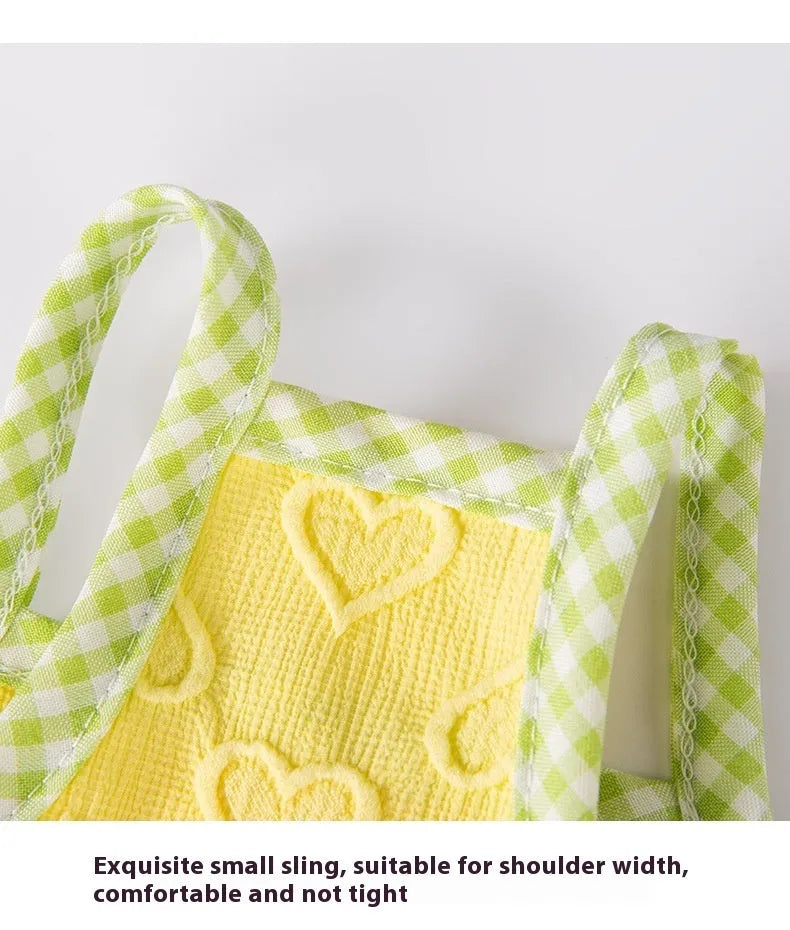 Small dog vest with heart texture and bow suspenders in elastic fabric for dogs 0.50kg to 10.00kg