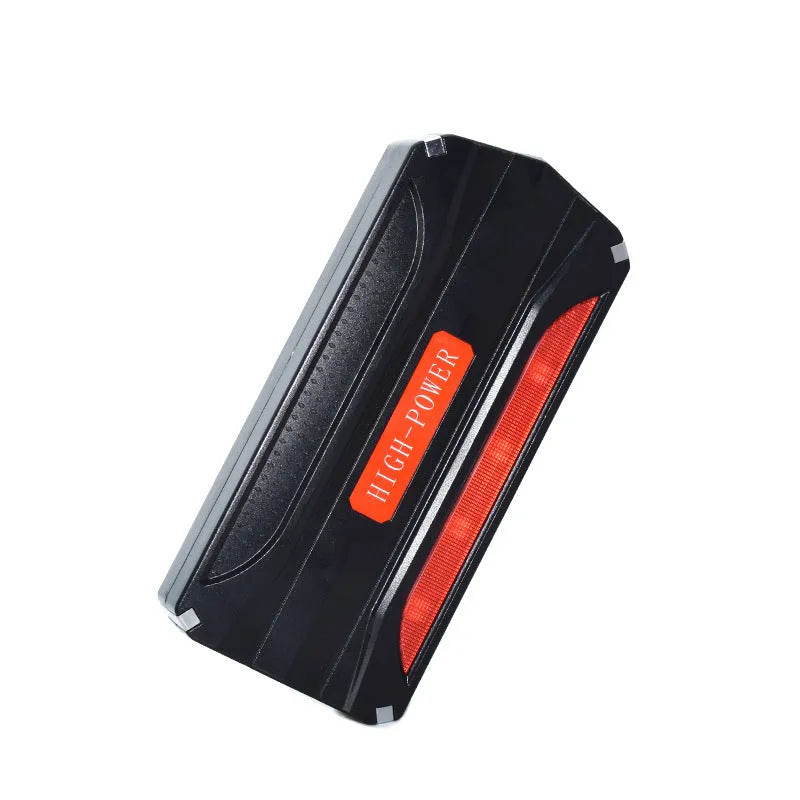 Black and red vehicle emergency jump starter power supply with 7800mAh battery capacity