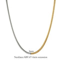 Golden snake bones chain necklace with geometric pendant for hip-hop fashion