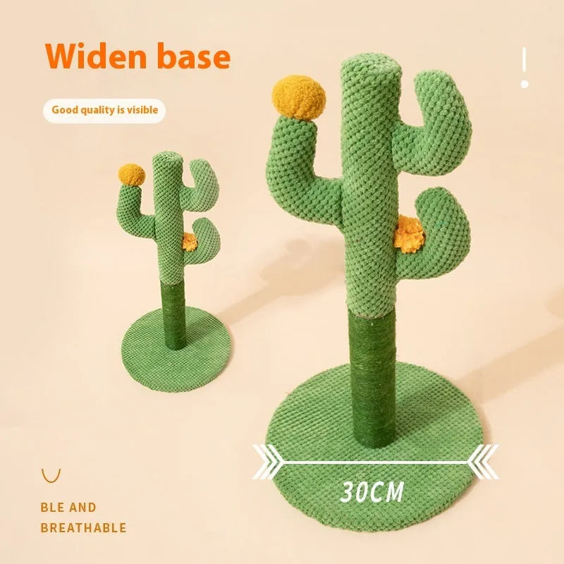 Masson cactus-shaped cat scratching post with sisal fibre surface next to coconut tree design option.