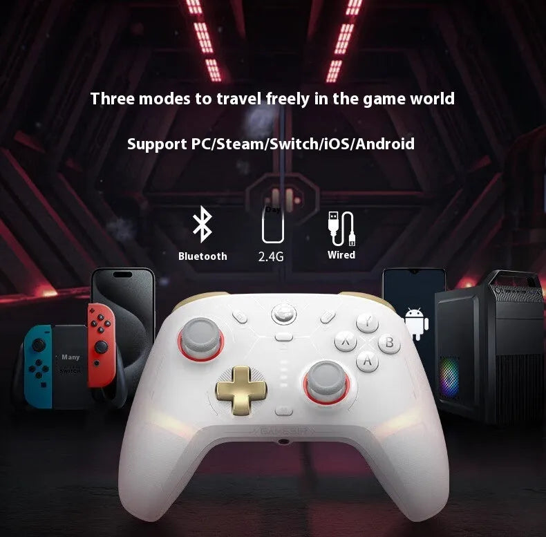 Wireless game handle charging base with Bluetooth vibration and NFC for Switch Android iOS PC Steam in Black Suit colour