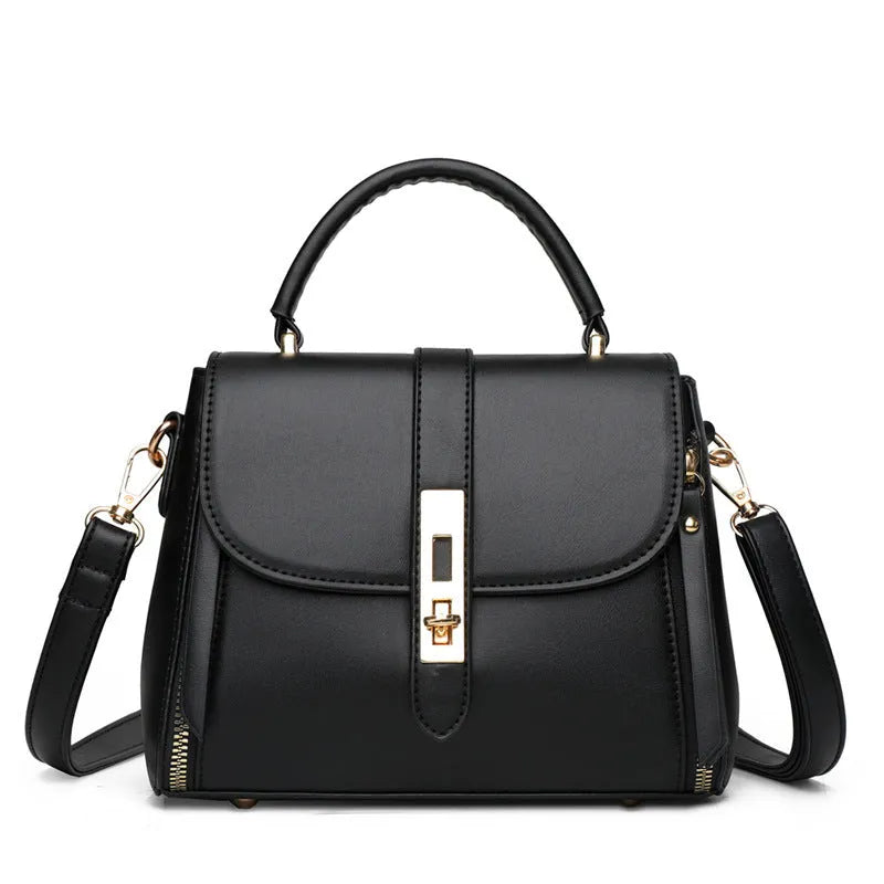 Women's soft PU leather square messenger bag with adjustable strap in four colour options