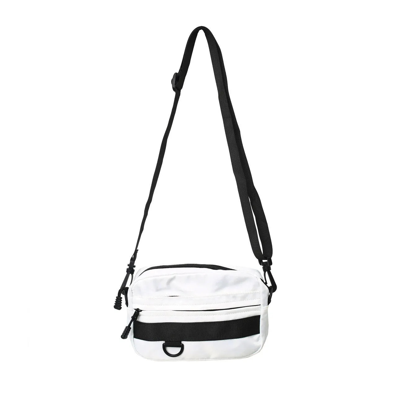 Men's nylon crossbody messenger bag in black blue green or white colours 22cm length