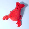 Red squeaky lobster stuffed dog toy for small medium dogs with bite-resistant construction