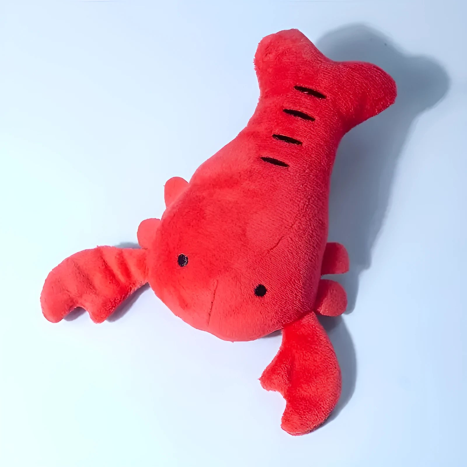 Red squeaky lobster stuffed dog toy for small medium dogs with bite-resistant construction