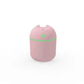 Round desktop humidifier with USB power cable and 250ml water tank capacity