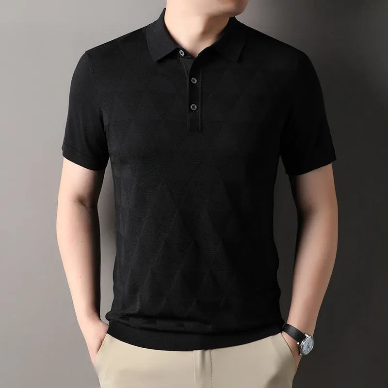 Men's ice silk lyocell t-shirt in regular fit with short sleeves and quick-drying properties
