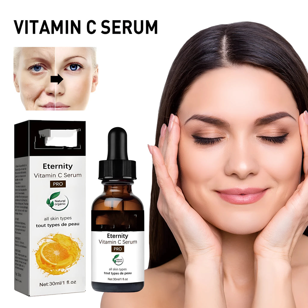 Vitamin C serum bottle for wrinkle fading, firming, and moisturising, 30ml facial essence
