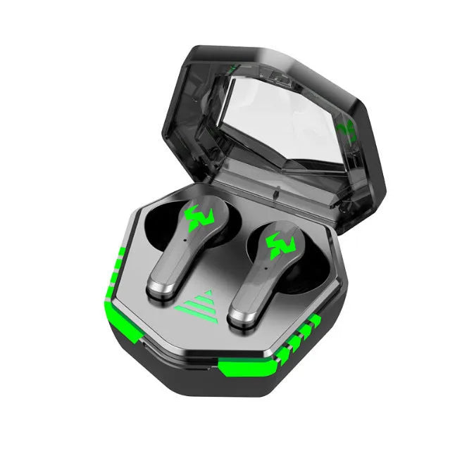 Black N35 wireless Bluetooth in-ear gaming headset with private mold earbuds