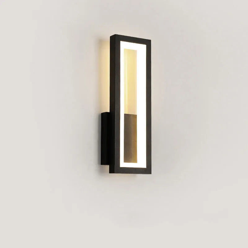Modern Nordic style corridor wall light with PVC shade in black, available in two length sizes.