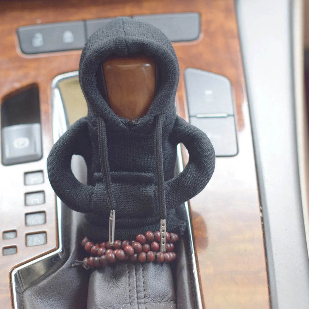 Velvet car gear handle sleeve in multiple colours showing tight and loose fit options