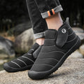 Men's waterproof cotton snow boots with non-slip rubber soles in black colour