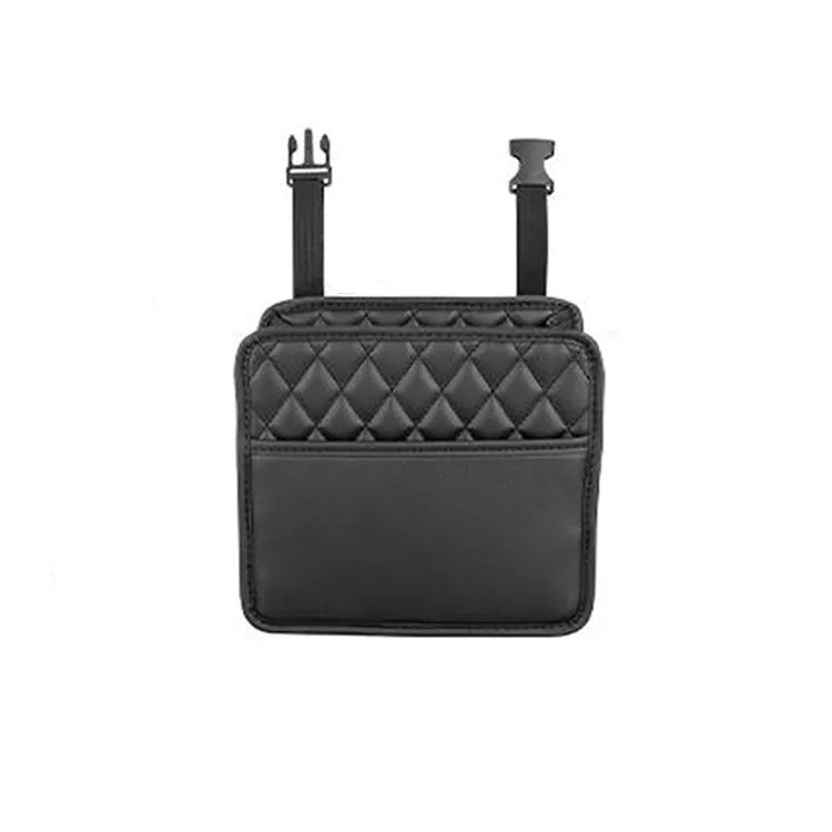 Leather car interior hanging storage bag in black pink green or white colours