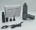 Handheld cordless vacuum cleaner in silver for car interiors and pet hair removal.