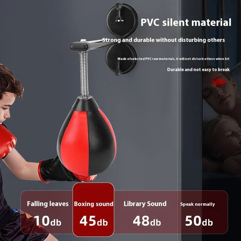 Pear-shaped hanging punching ball for home boxing training with suction cup mount