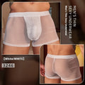 Men's black and white breathable nylon boxer briefs in free size