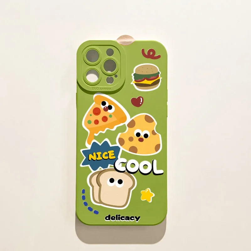 Cartoon cute animal printed TPU anti-drop phone case for iPhone 15, showing Flower Panda design on a white iPhone