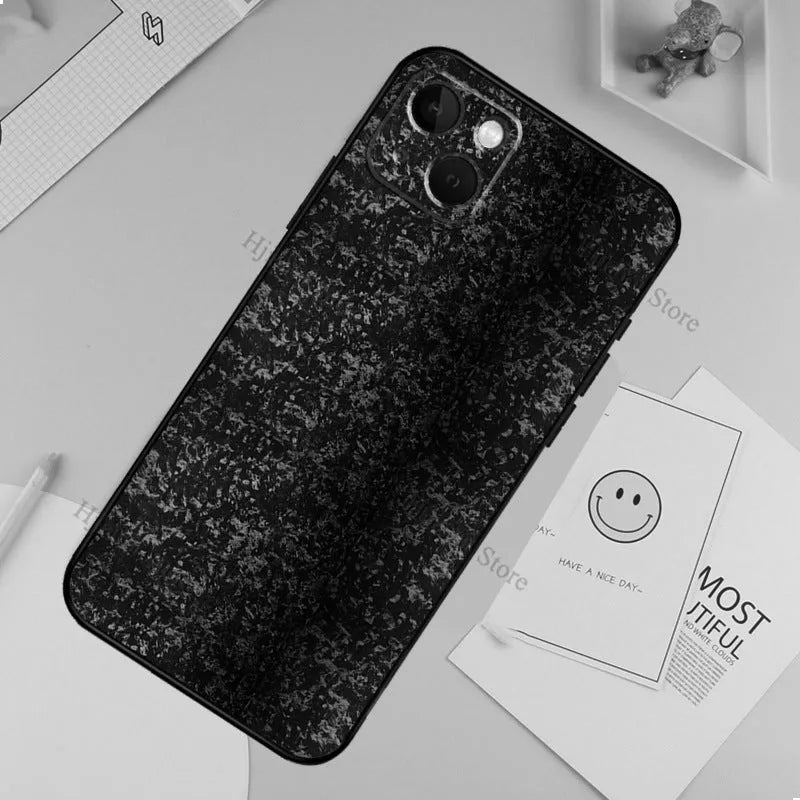 Forged carbon drop-resistant TPU phone case for iPhone with soft shell design