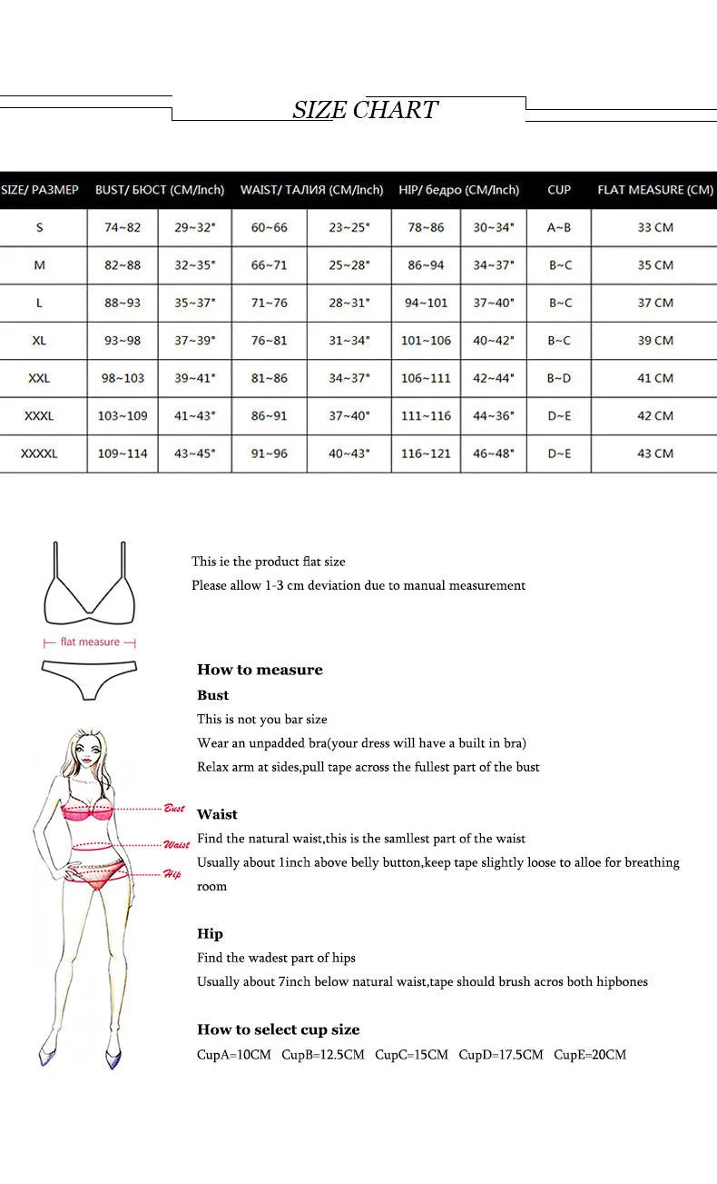 Three-piece backless push-up bikini set in creamy white colour with separate top, panties, and skirt components