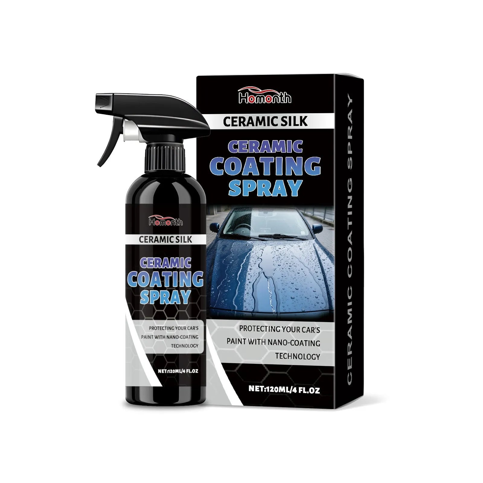 120ml aerosol can of ceramic coating spray for car paint protection and gloss maintenance.