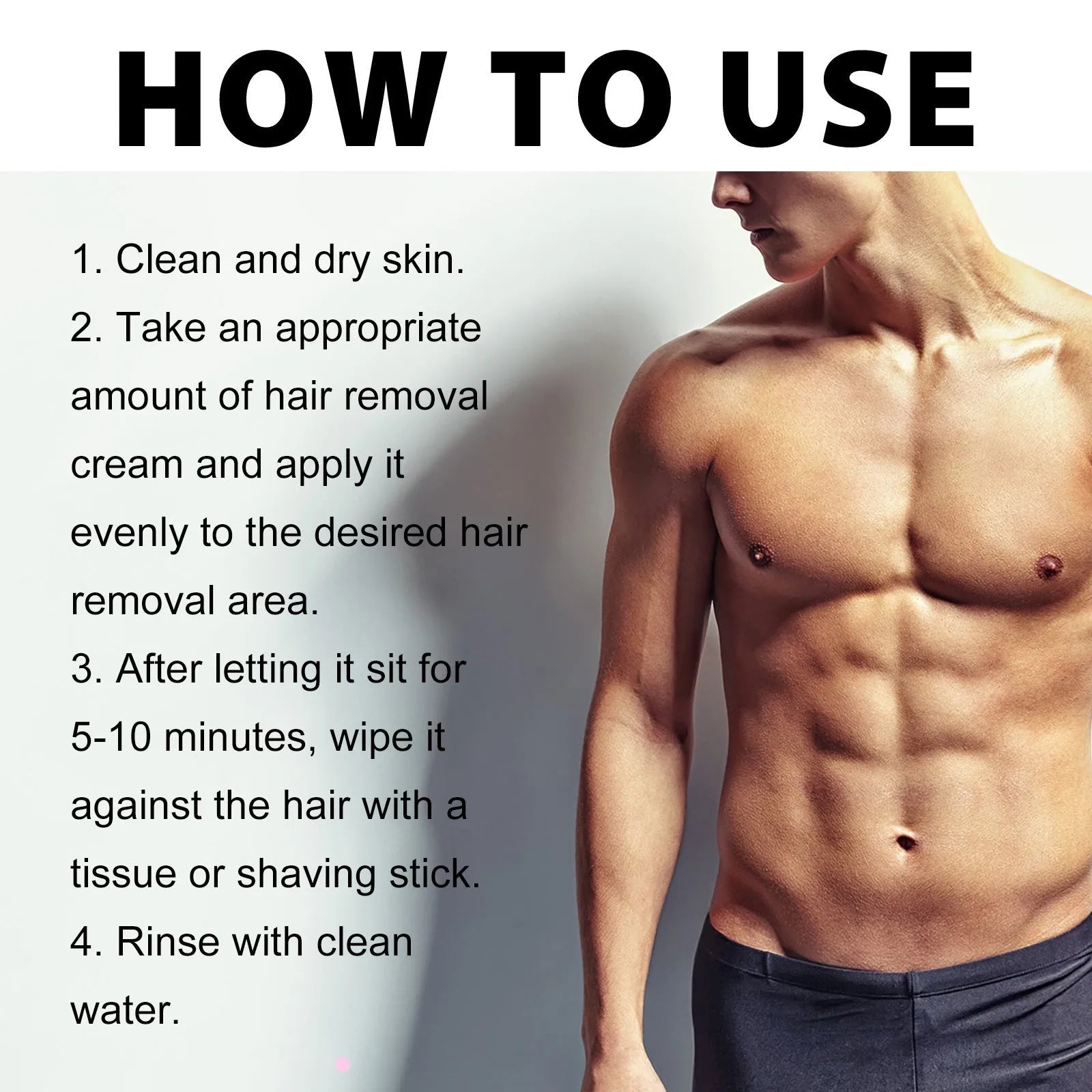 Men's 100ml depilatory cream for beard, armpit, hand and leg hair removal