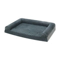 Grey cloth kennel for medium to large dogs showing three size options for indoor pet accommodation